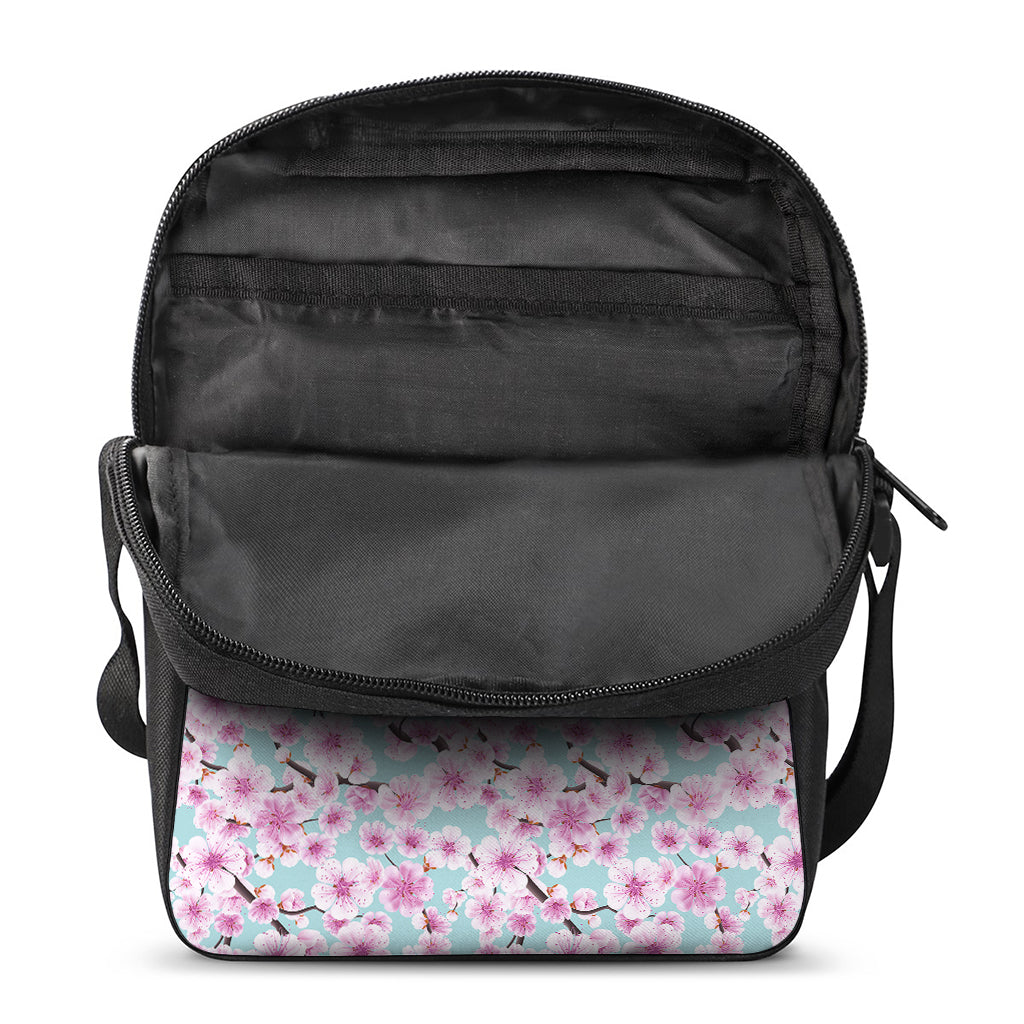 Sakura Cherry Blossom Pattern Print Rectangular Crossbody Bag