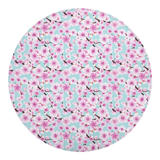 Sakura Cherry Blossom Pattern Print Round Blanket