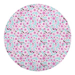 Sakura Cherry Blossom Pattern Print Round Blanket