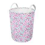 Sakura Cherry Blossom Pattern Print Round Laundry Basket