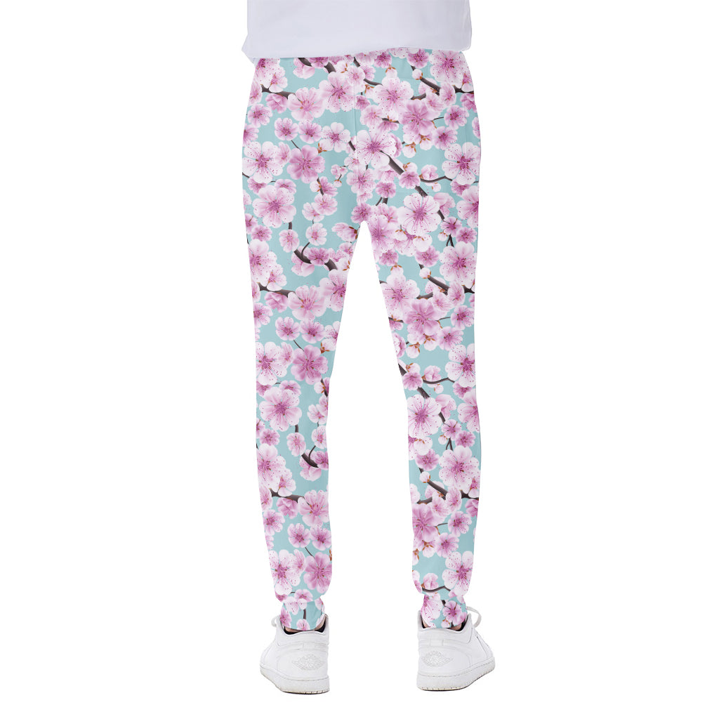 Sakura Cherry Blossom Pattern Print Scuba Joggers