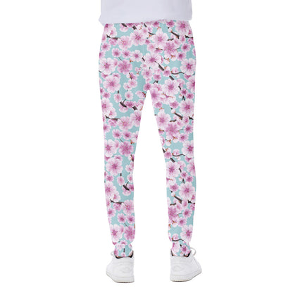Sakura Cherry Blossom Pattern Print Scuba Joggers