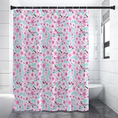 Sakura Cherry Blossom Pattern Print Shower Curtain