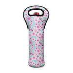 Sakura Cherry Blossom Pattern Print Single Neoprene Wine Tote