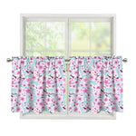 Sakura Cherry Blossom Pattern Print Tier Curtains
