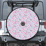 Sakura Cherry Blossom Pattern Print Tire Cover With Camera Hole