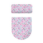 Sakura Cherry Blossom Pattern Print Toilet Lid And Tank Cover Set
