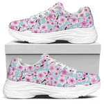 Sakura Cherry Blossom Pattern Print White Chunky Shoes