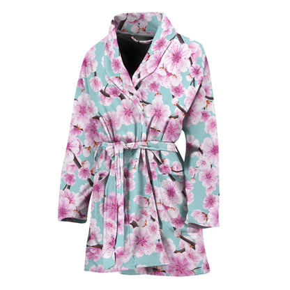 Sakura Cherry Blossom Pattern Print Women's Bathrobe