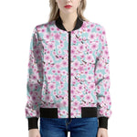 Sakura Cherry Blossom Pattern Print Women's Bomber Jacket
