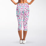Sakura Cherry Blossom Pattern Print Women's Capri Leggings