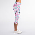 Sakura Cherry Blossom Pattern Print Women's Capri Leggings