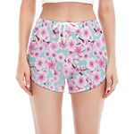 Sakura Cherry Blossom Pattern Print Women's Split Running Shorts