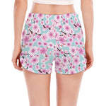 Sakura Cherry Blossom Pattern Print Women's Split Running Shorts