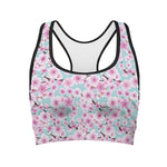 Sakura Cherry Blossom Pattern Print Women's Sports Bra