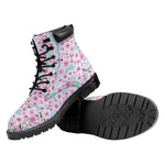 Sakura Cherry Blossom Pattern Print Work Boots