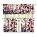 Sakura Cherry Blossom Print 3 Piece Kitchen Curtains