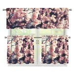 Sakura Cherry Blossom Print 3 Piece Kitchen Curtains