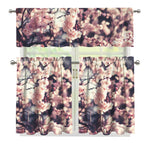 Sakura Cherry Blossom Print 3 Piece Kitchen Curtains