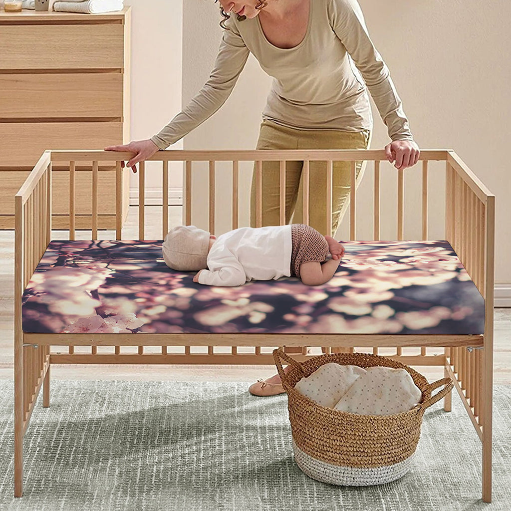 Sakura Cherry Blossom Print Baby Crib Sheet