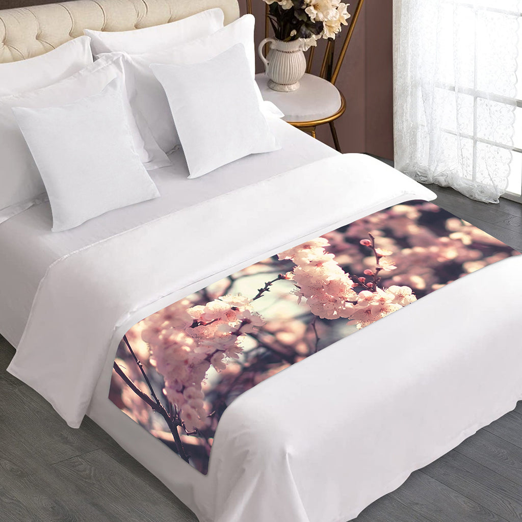 Sakura Cherry Blossom Print Bed Runner