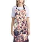 Sakura Cherry Blossom Print Bib Apron With Pocket