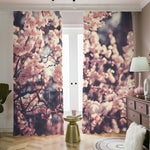 Sakura Cherry Blossom Print Blackout Pencil Pleat Curtains