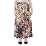 Sakura Cherry Blossom Print Chiffon Maxi Skirt