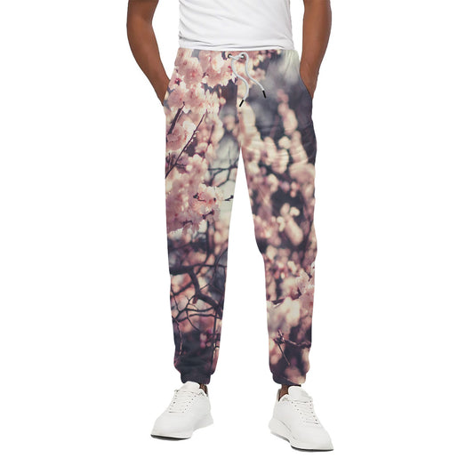 Sakura Cherry Blossom Print Cotton Pants
