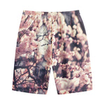 Sakura Cherry Blossom Print Cotton Shorts