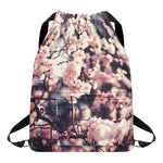 Sakura Cherry Blossom Print Drawstring Backpack