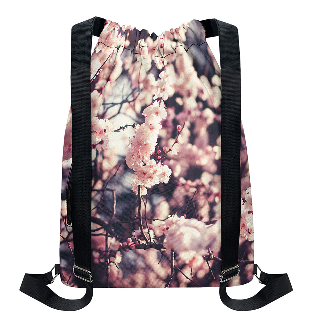 Sakura Cherry Blossom Print Drawstring Backpack