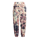 Sakura Cherry Blossom Print Fleece Lined Knit Pants