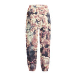 Sakura Cherry Blossom Print Fleece Lined Knit Pants