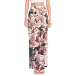 Sakura Cherry Blossom Print High Slit Maxi Skirt