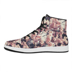 Sakura Cherry Blossom Print High Top Leather Sneakers