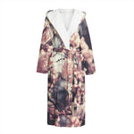 Sakura Cherry Blossom Print Hooded Bathrobe