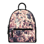 Sakura Cherry Blossom Print Leather Backpack