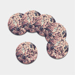 Sakura Cherry Blossom Print Leather Coaster Set