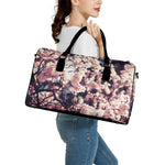 Sakura Cherry Blossom Print Leather Duffle Bag