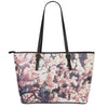 Sakura Cherry Blossom Print Leather Tote Bag