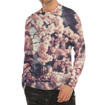 Sakura Cherry Blossom Print Men's Long Sleeve Rash Guard