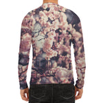 Sakura Cherry Blossom Print Men's Long Sleeve Rash Guard