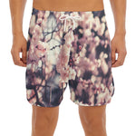 Sakura Cherry Blossom Print Men's Split Running Shorts