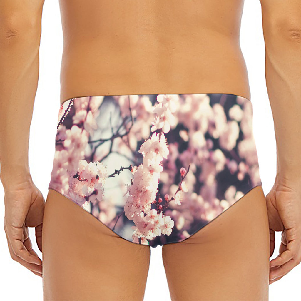 Sakura Cherry Blossom Print Men's Triangle Swim Briefs