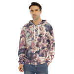 Sakura Cherry Blossom Print Men's Velvet Pullover Hoodie