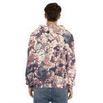 Sakura Cherry Blossom Print Men's Velvet Pullover Hoodie