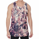 Sakura Cherry Blossom Print Men's Velvet Tank Top