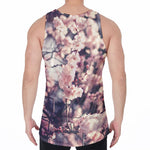 Sakura Cherry Blossom Print Men's Velvet Tank Top