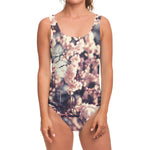 Sakura Cherry Blossom Print One Piece Swimsuit